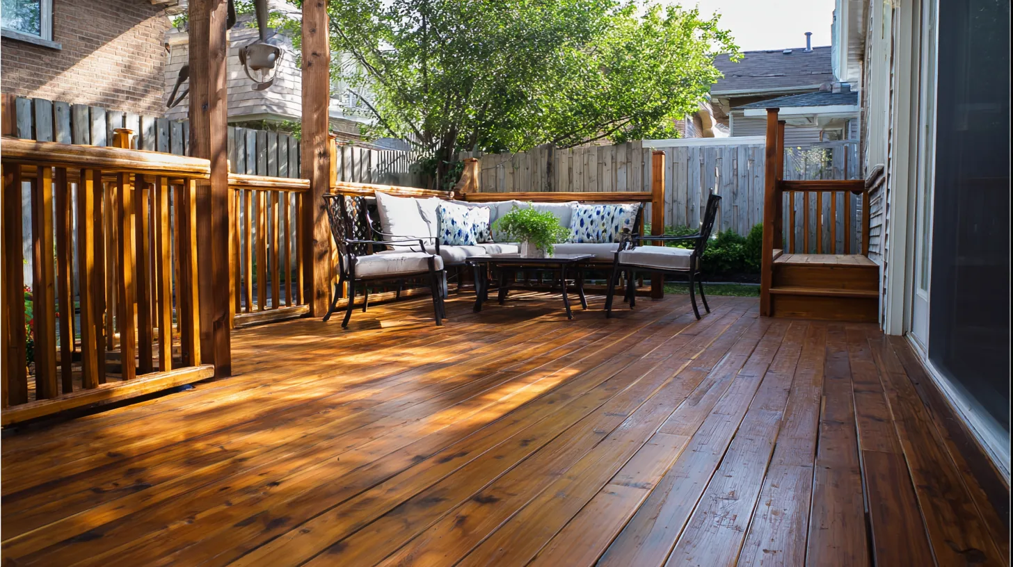 Cedar deck with seating
