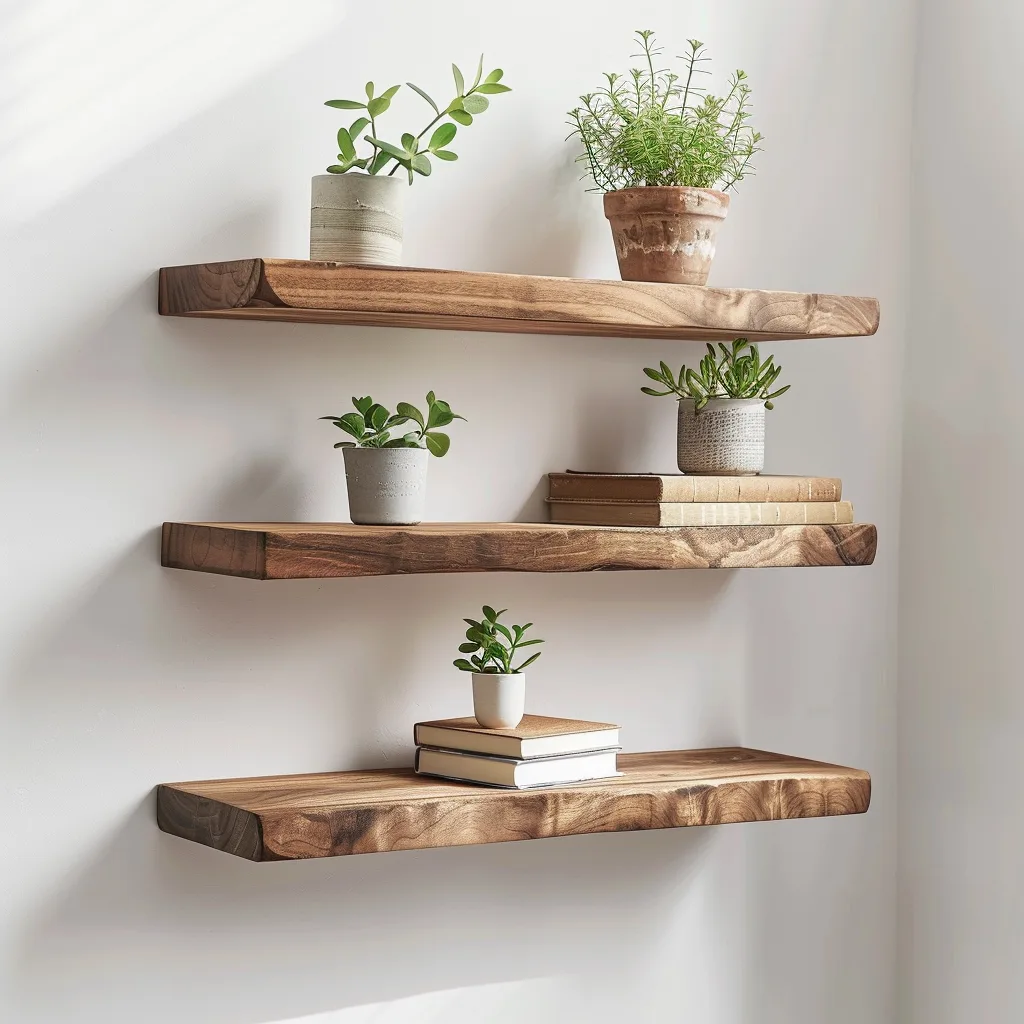 Custom floating shelves