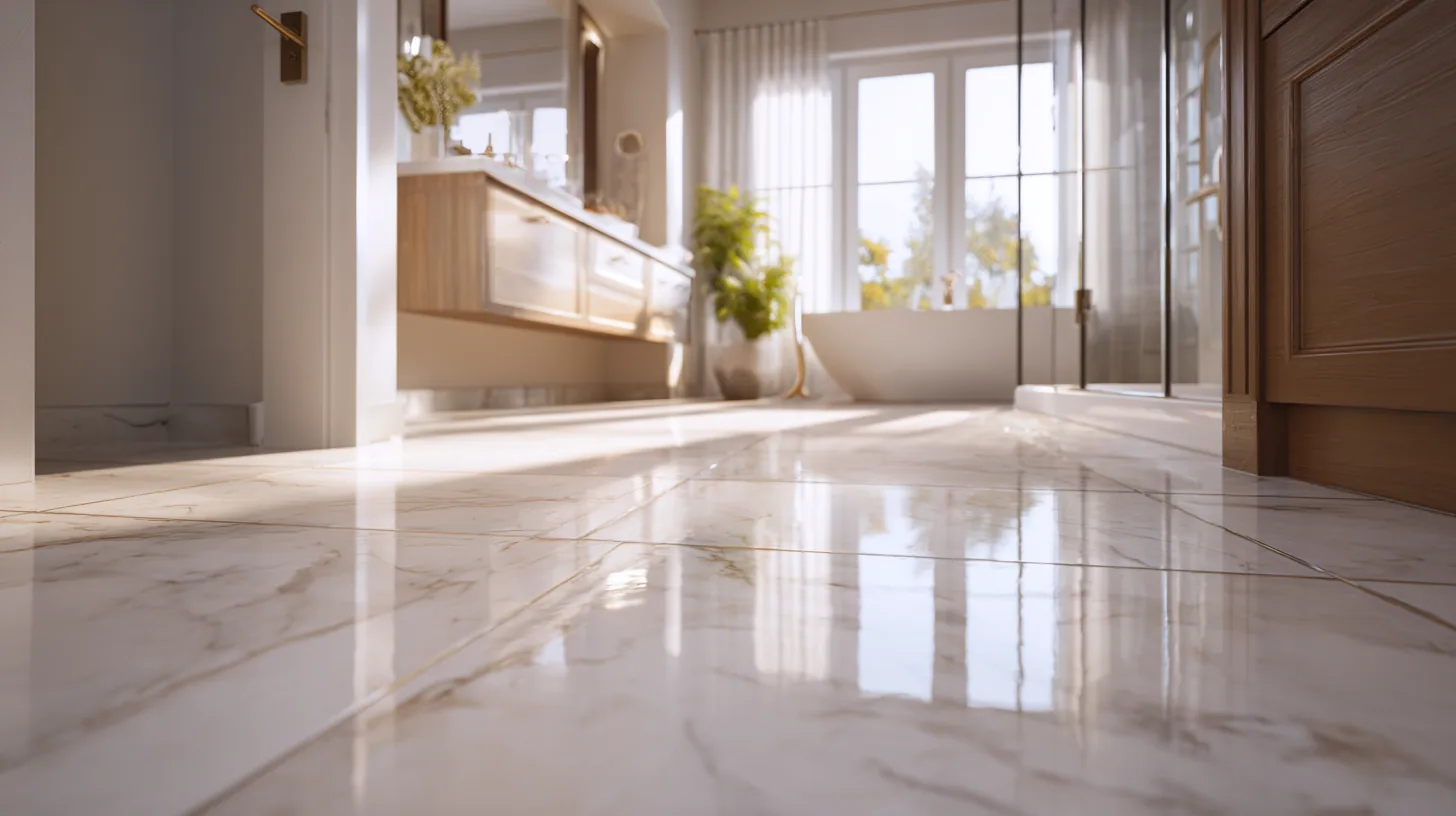 Porcelain tile flooring