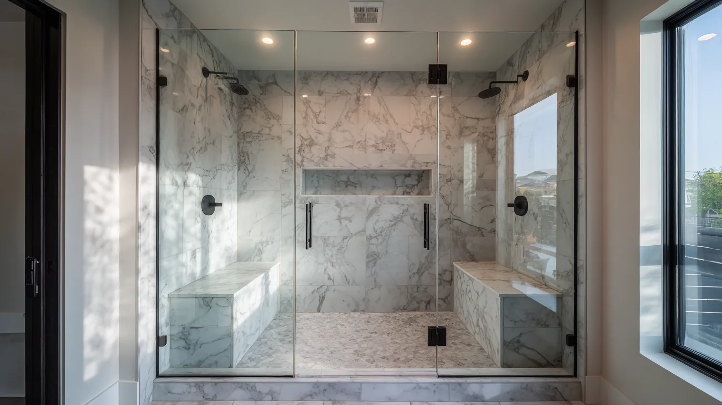 Glass shower enclosure