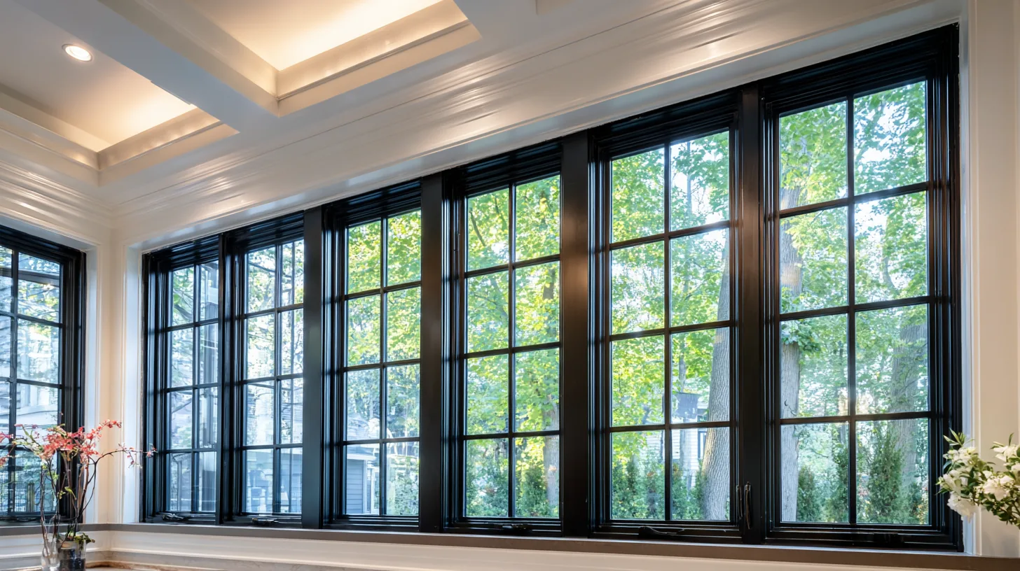 Black-framed window installation